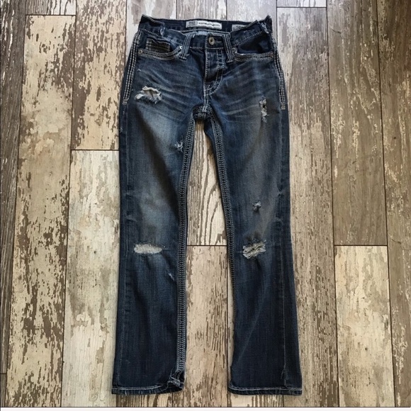 BKE Aiden Straight Distressed Jeans Size 26 Short - Picture 4 of 10